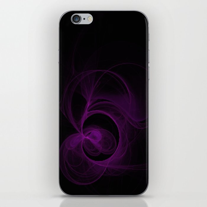 Purple Swirls on Black iPhone Skin