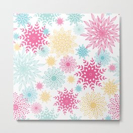 Colorful Abstract Flowers Pattern Metal Print
