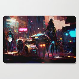 Postcards from the Future - Cyberpunk Street Cutting Board