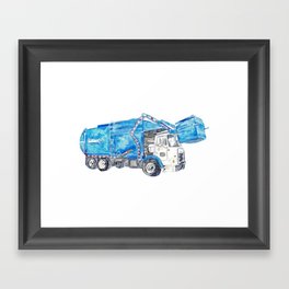 Garbage truck print Trash truck Framed Art Print