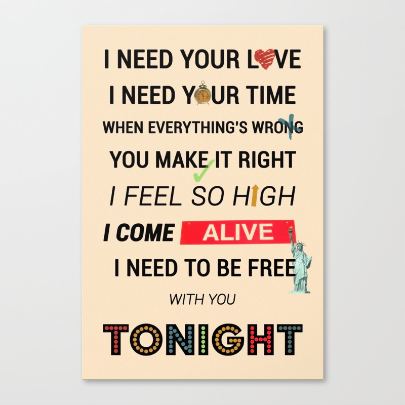 I Need Your Love Ellie Goulding Feat Calvin Harris Canvas Print By Marvinfly Society6