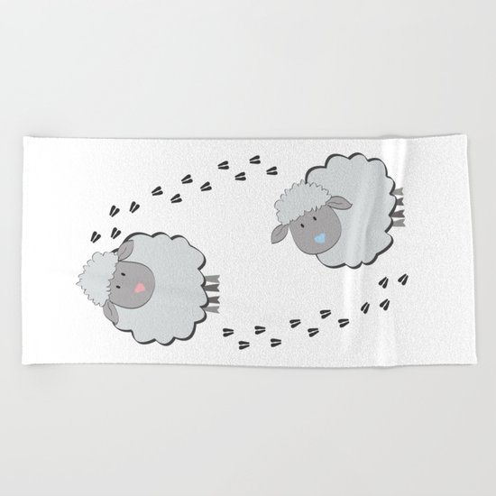 Cute Couple Beach Towel