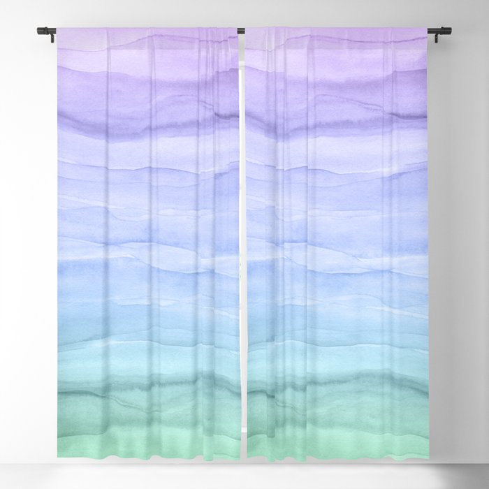 Layers Blue Ombre - Watercolor Abstract Blackout Curtain