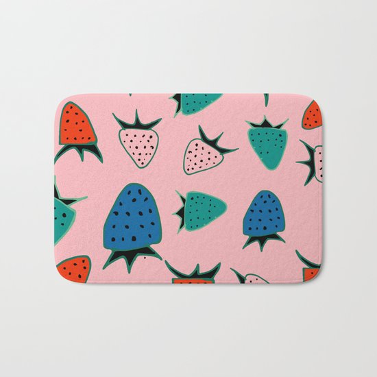 strawberry pink Bath Mat
