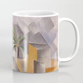 Tropical Oasis, Palms and cityscape landscape painting by Pablo Picasso Coffee Mug