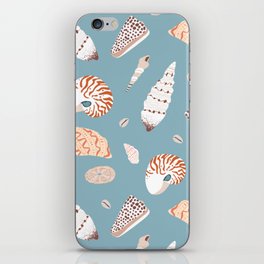 Vintage sea shell flat illustration pattern iPhone Skin