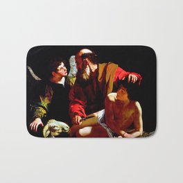Caravaggio Abraham Sacrifices Isaac Bath Mat | Painting, Abraham, Isaac, Curated, Sacrifice, Bible, Caravaggio, Religious, Genesis 