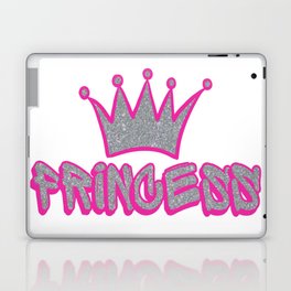 Princess Pink Crown Print Laptop Skin