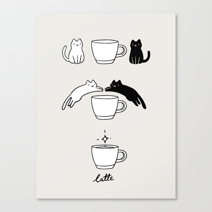 Coffee Cat 2: Catte Canvas Print