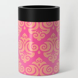 Victorian Gothic Pattern 540 Pink and Orange Can Cooler