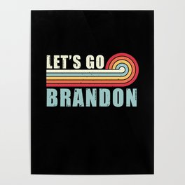 Funny Let's Go Brandon Vintage Sunset Poster