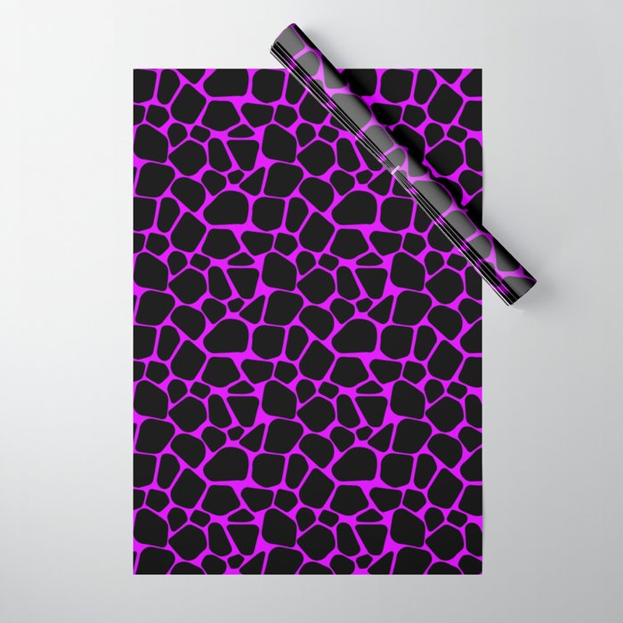 Neon Safari Purple & Black Wrapping Paper