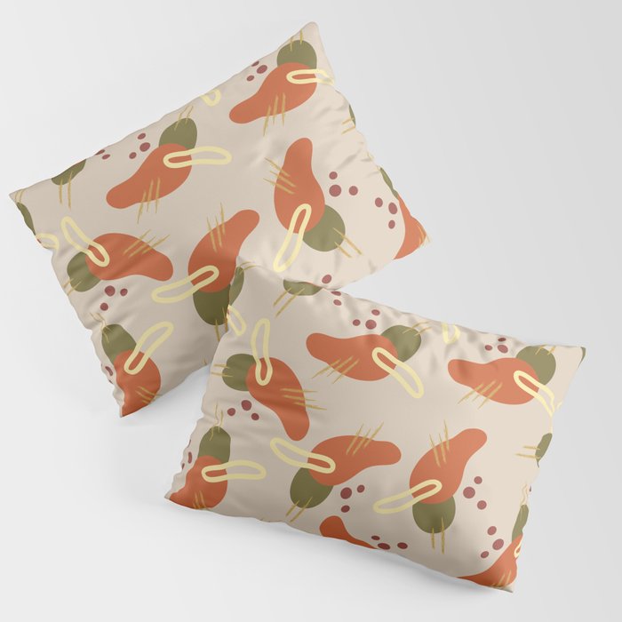 Mid century modern hummingbird pattern Pillow Sham