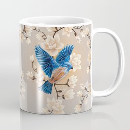 Blue Songbird in spring flowers Coffee Mug