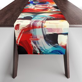 Abstract Action American Painting Table Runner