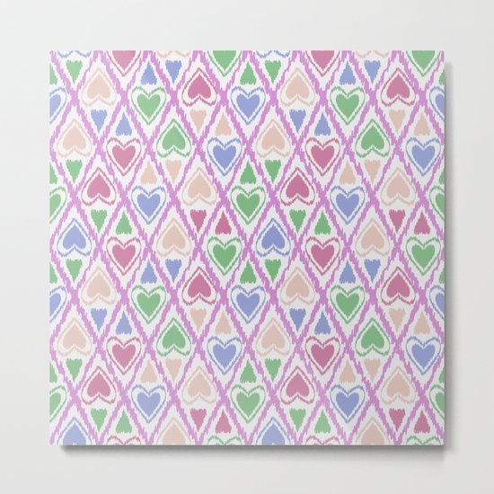 Favorite pattern . Brown, pink , green . Metal Print