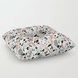 Terrazzo flooring seamless pattern with colorful marble rocks Floor Pillow