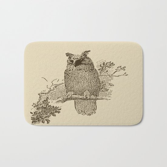 Vintage Owl Bath Mat