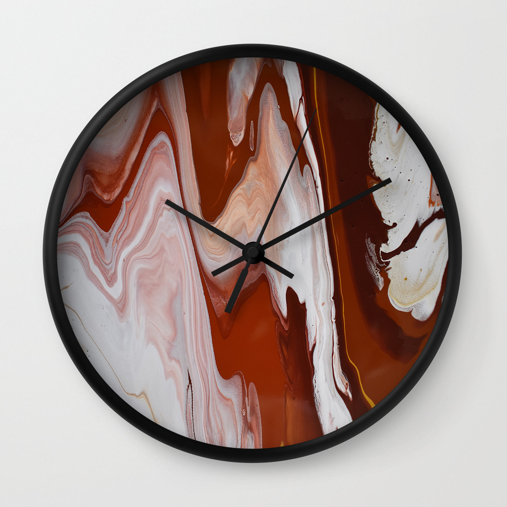 Red Burgundy Fluid Liquid Marble Flow Painting Lava Flow Ii Wall
