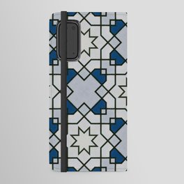 blue octagon pattern (geometric, pattern, modern, honeycomb and eight sided polygon)  Android Wallet Case