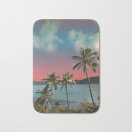 Screensaver Bath Mat | Palmtrees, Graphicdesign, Photo, Usvi, Serene, Colorful, Collage, Tropical, Art, Nature 