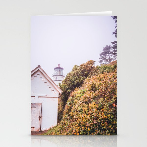Lighthouse in the Fog | Heceta Head Oregon | Travel Photography in the PNW Stationery Cards
