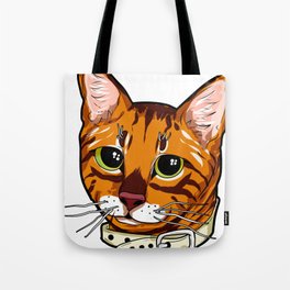 Toyger Cat face Cats orange cute funny gift comic Tote Bag