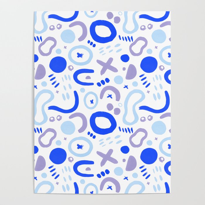 wavy shapes // blueberry colour palette Poster