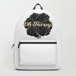 oh honey! Backpack | Digital, Oil, Painting, Yellow, Roses, Black And White, Quotes, Graphicdesign, Floral, Black 
