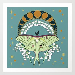Luna Moth Art Nouveau Art Print