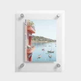 Balcony View in the South of France | French Riviera Blue Water Art Print | Pastel Color Summer Travel Photography Floating Acrylic Print