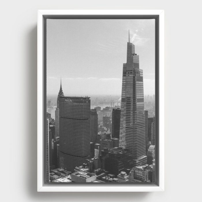 New York City | Black and White Manhattan Framed Canvas
