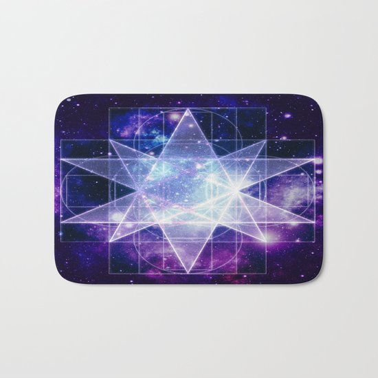 Purple Galaxy Sacred Geometry : Stellated Icoshadron Bath Mat