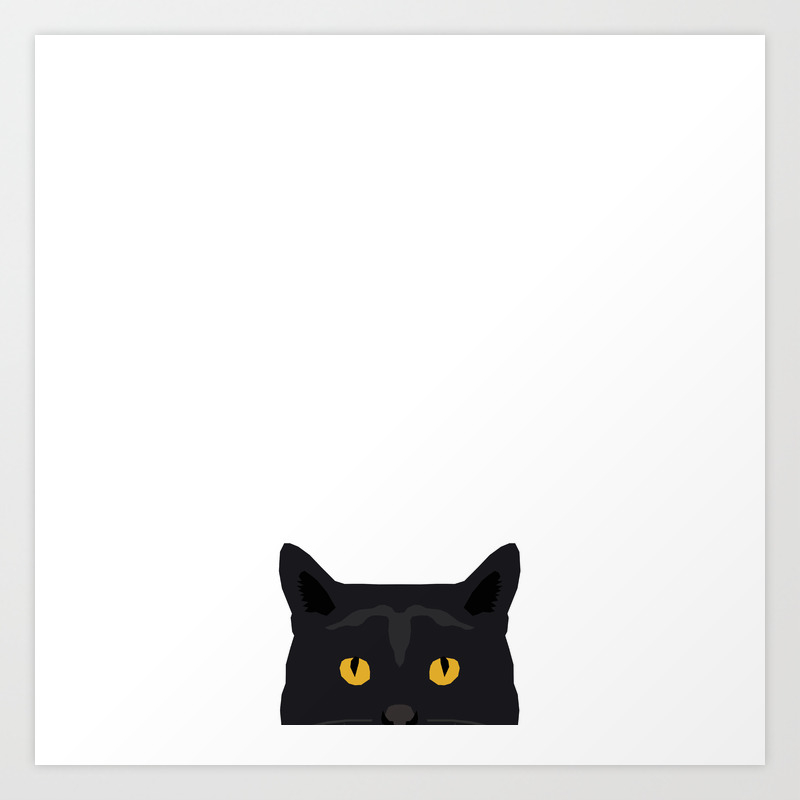 Peeking Black Cat Face Cute Pet Portrait Funny Cat Lovers Gifts