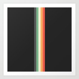 Racing Team Monaco - Minimal Retro Look Stripes Art Print