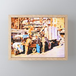 Aleppo: garbage collectors Framed Mini Art Print