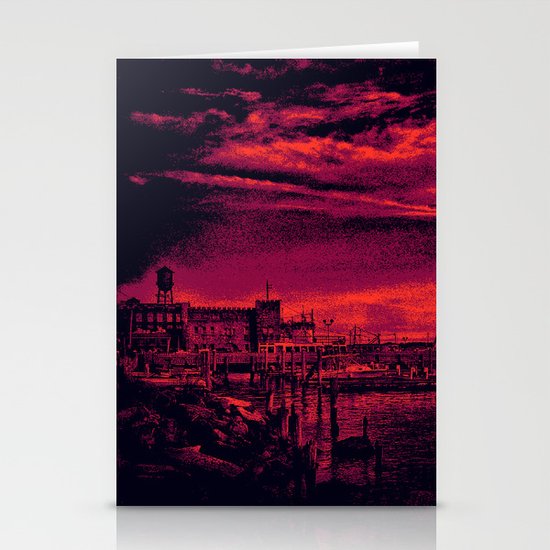 Sunset Over Bristol Harbor 3 Stationery Cards