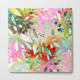 Hidden Daisies | Mimi Bondi Metal Print | Colourful, Pretty, Summer, Watercolour, Painting, Mimibondi, Spring, Floral, Vibrant, Watercolor 