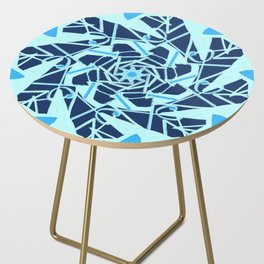 Modern Geometric Collage Navy Turquoise  Side Table