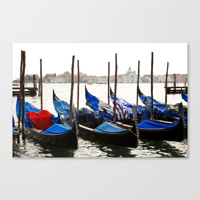 Gondolas closed for the day, Venice, Italy Canvas Print