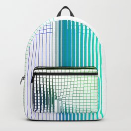 Blue Green Purple Thread Gradient Gridlines Backpack