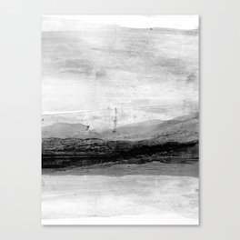 Grey and White Minimalist Abstract Landscape Canvas Print