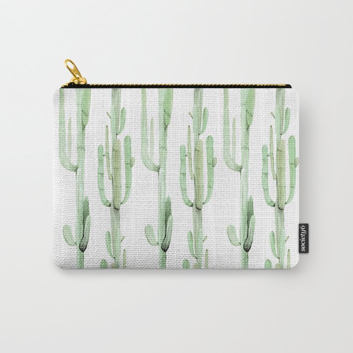 Arizona Wilderness Cactus Green Pattern Carry-All Pouch