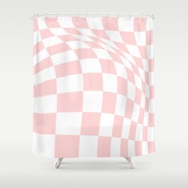 Pink Checker Board Checkerboard Shower Curtain