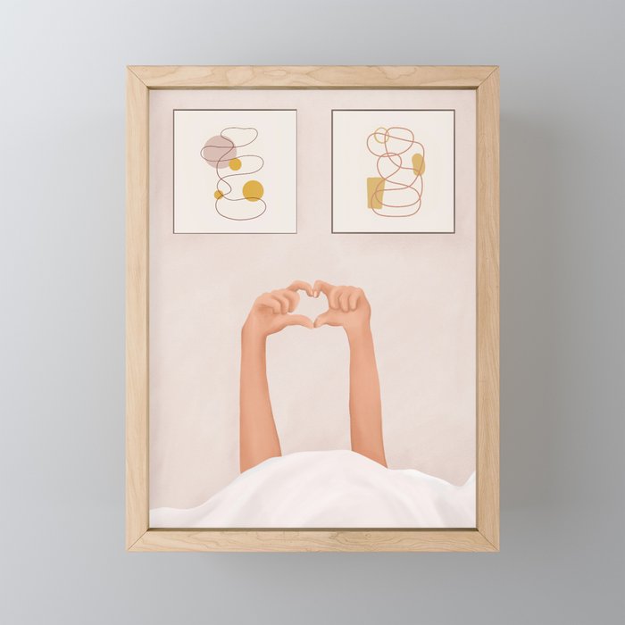 Hand Heart Framed Mini Art Print