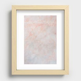 Blush Pink & Gray Marble Recessed Framed Print