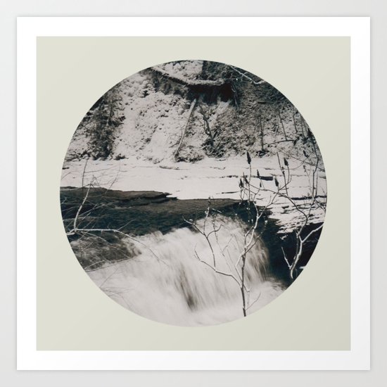 Winter Falls Circular Art Print