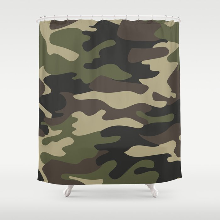military camouflage-4k Shower Curtain