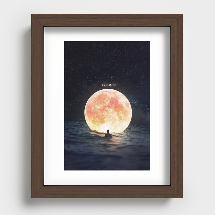 Floating Moon Recessed Framed Print