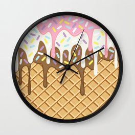 Neapolitan Ice Cream with Sprinkles Wall Clock